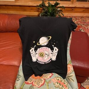 Stunner California Black V-Neck T-Shirt, Size M